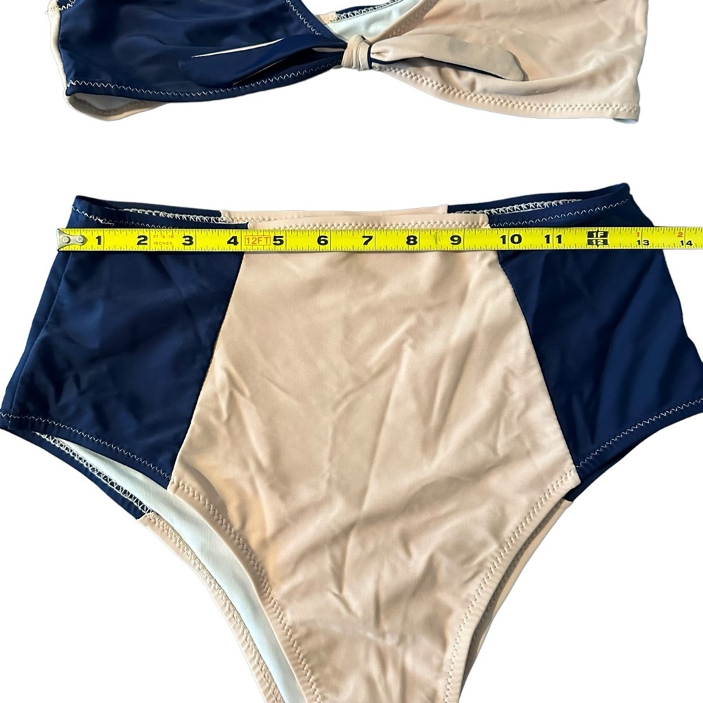 Cupshe Lost in The Dream Color Block High-Waisted Bikini Sz M Swimsuit 2 Piece - Picture 4 of 12